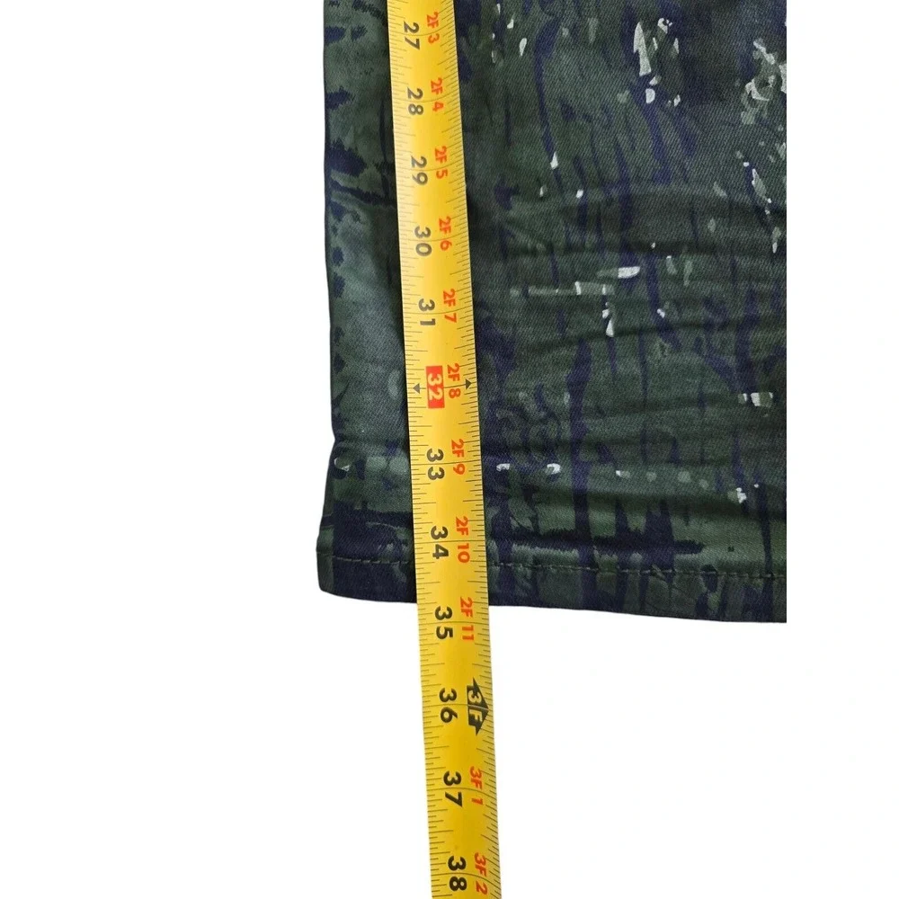 A Tiziano Mens Straight Leg Camo Jeans Size 42‎ Y2K Skater Stretch Hip Hop Pants